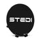 Round black cover with white STEDI lettering and clips around the edge