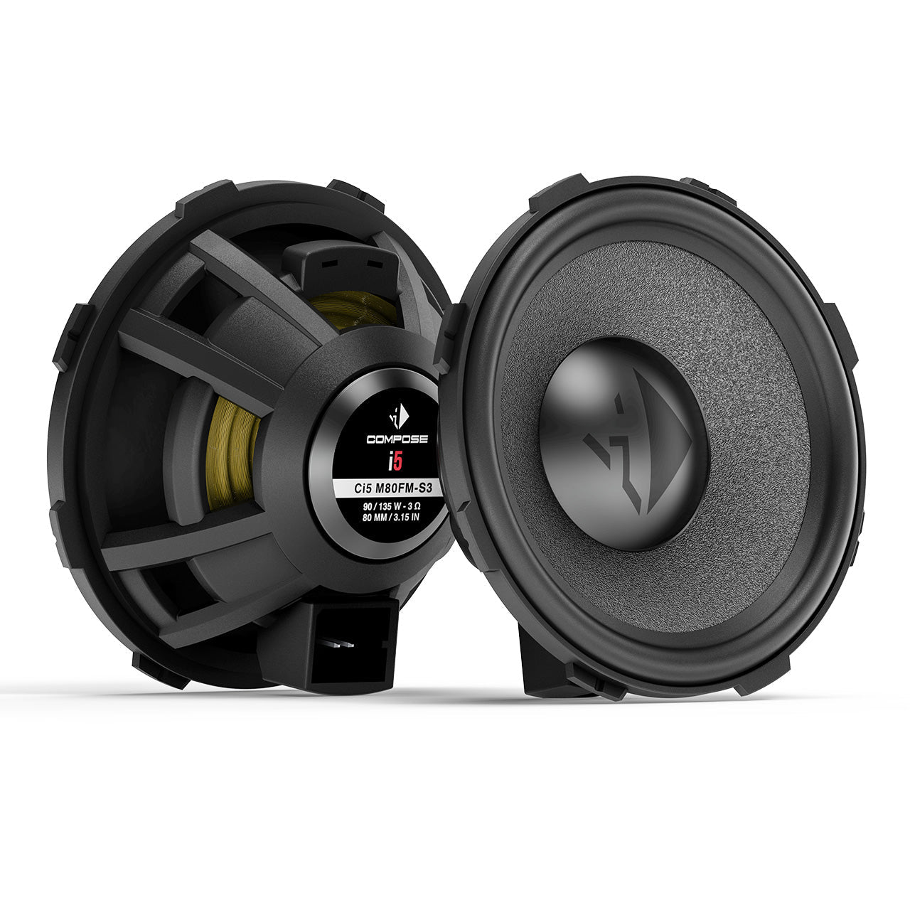 HELIX Ci5 M80FM-S3 COMPOSE 3.15 Inch 90W RMS Midrange Speaker Pair with FlexMount80 - 3 Ohm