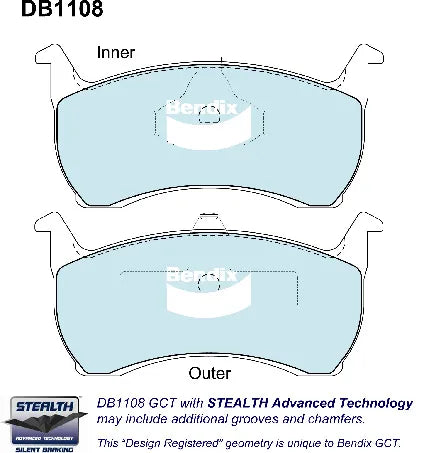 Bendix DB1108GCT Brake Pad Set - General CT