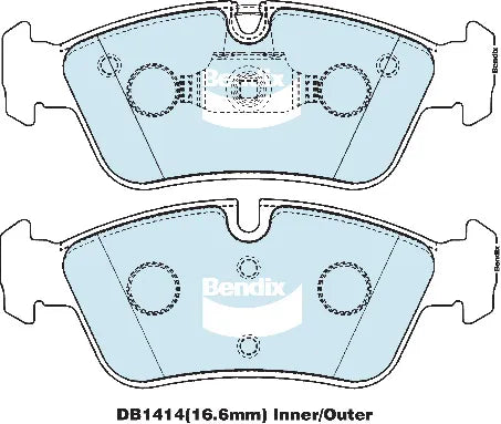 Bendix DB1414EURO Brake Pad Set Euro+ - Includes Wear Sensor
