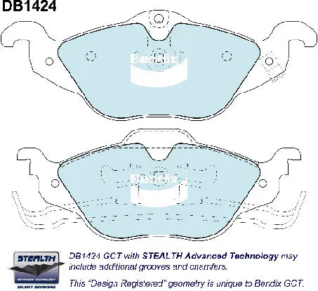 Bendix DB1424GCT Brake Pad Set - General CT