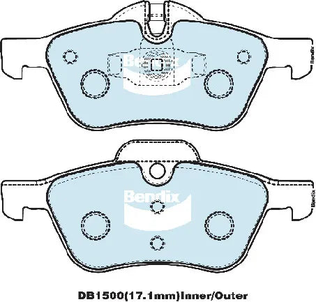 Bendix DB1500EURO Brake Pad Set Euro+ - Includes Wear Sensor