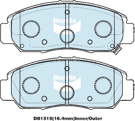 Bendix DB1515GCT Brake Pad Set - General CT
