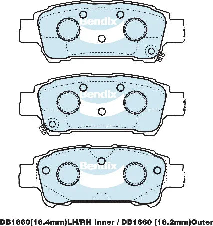 Bendix DB1660GCT Brake Pad Set - General CT