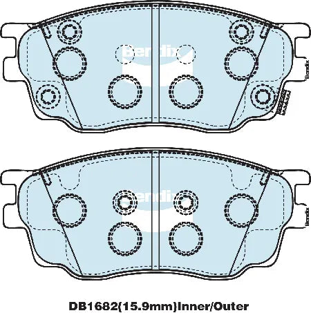 Bendix DB1682GCT Brake Pad Set - General CT