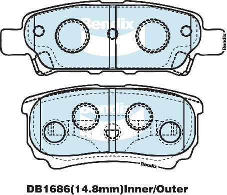 Bendix DB1686GCT Brake Pad Set - General CT
