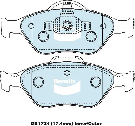 Bendix DB1724GCT Brake Pad Set - General CT