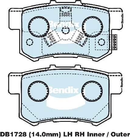 Bendix DB1728GCT Brake Pad Set - General CT