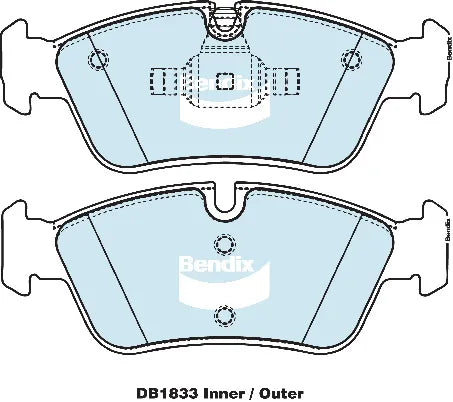 Bendix DB1833EURO Brake Pad Set Euro+ - Includes Wear Sensor