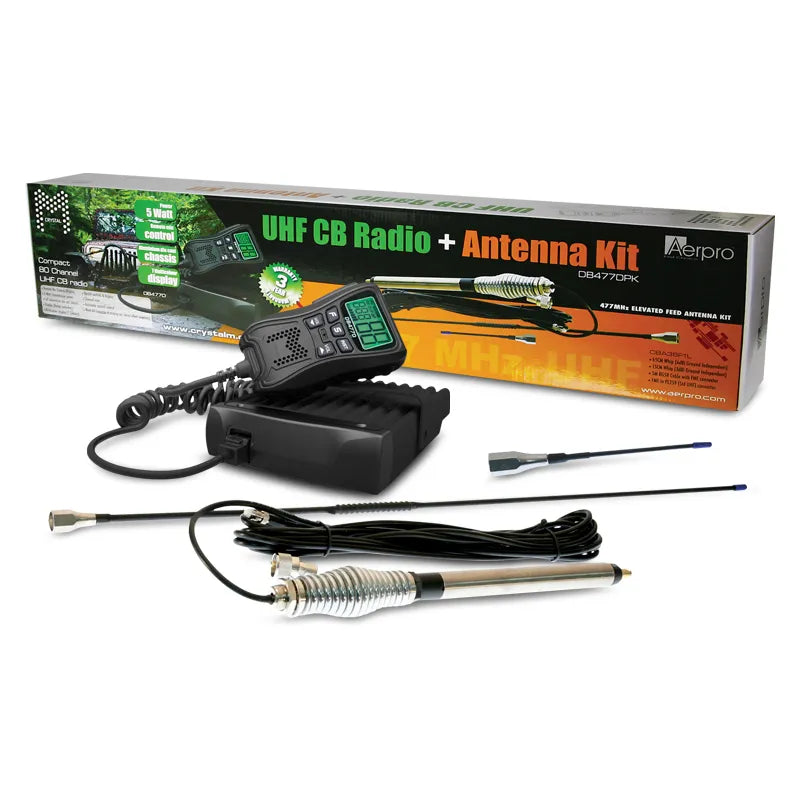 Crystal Mobile DB477DPK UHF CB Radio & Antenna Kit