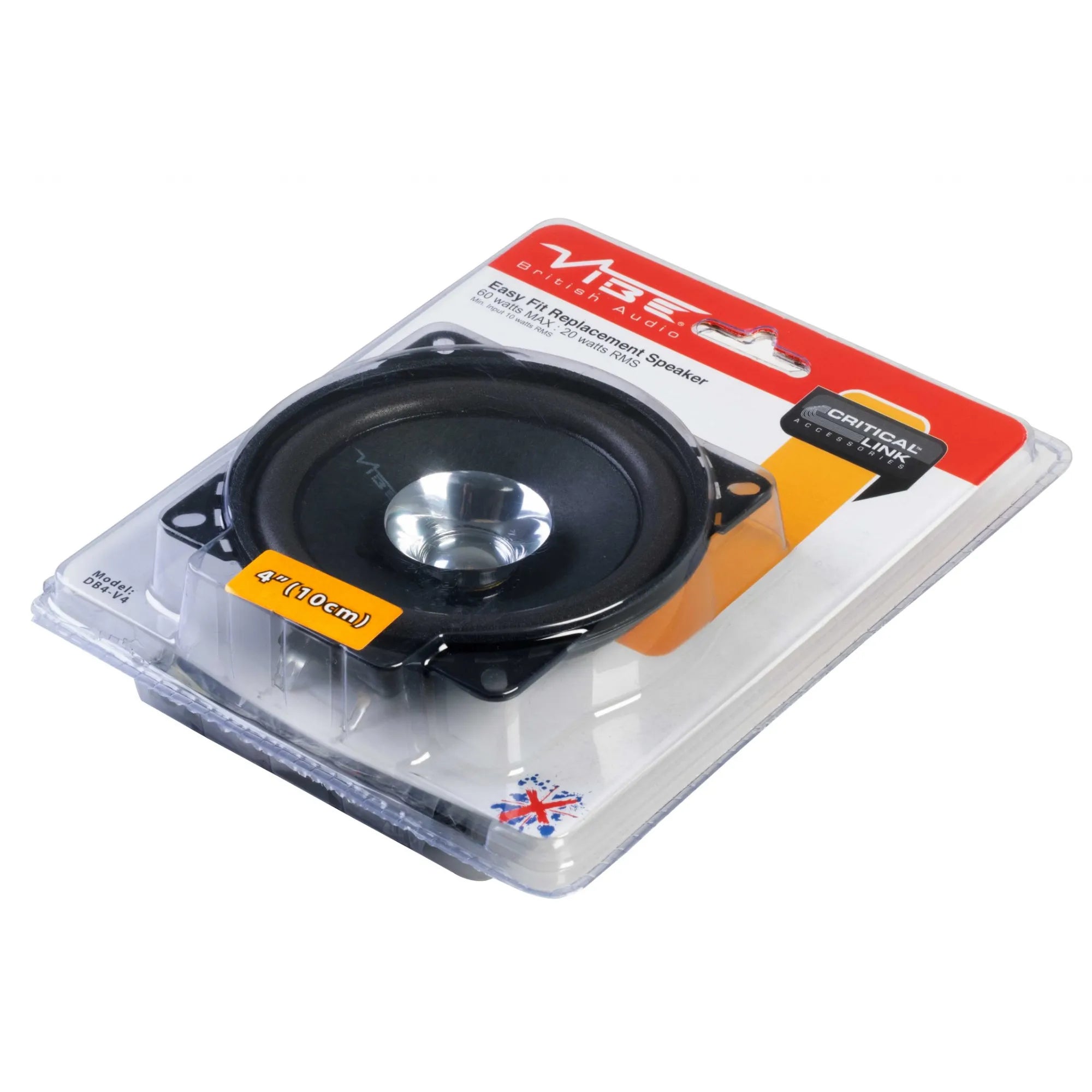 Vibe DB4-V4 Critical Link 4" 60W Dual Cone Replacement Coaxial Speaker - Single