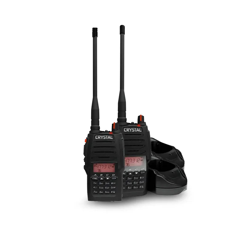 Crystal Mobile DBH50RKT 5W Rechargeable Handheld UHF CB Radio Twin Pack With Carry Case