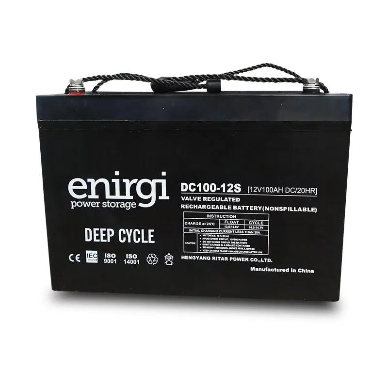 Enirgi DC100-12S Valve Regulated AGM Deep Cycle Rechargeable Battery (12V, 100AH)