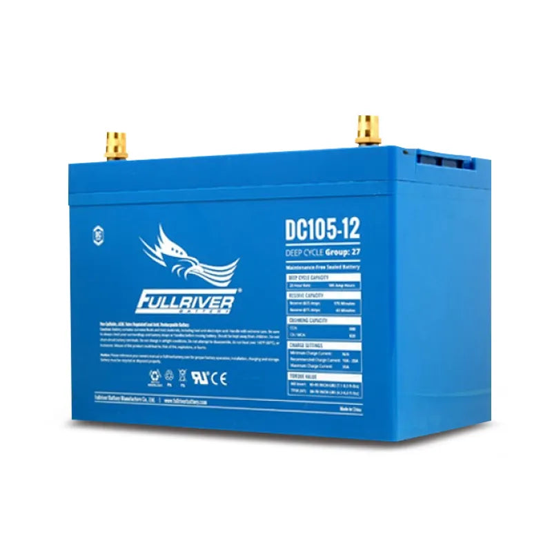 Fullriver DC105-12B DC Series 12V 105Ah AGM Deep Cycle Heavy Duty Battery