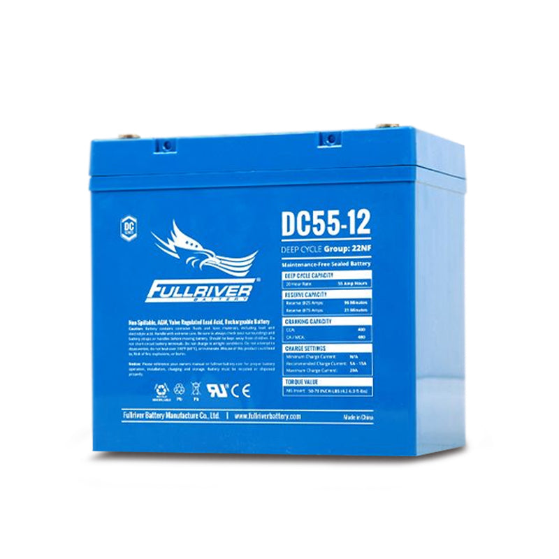 Fullriver DC55-12 DC Series 12V 55Ah AGM Deep Cycle Heavy Duty Battery