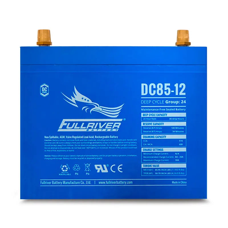 Fullriver DC85-12 DC Series 12V 85Ah AGM Deep Cycle Heavy Duty Battery