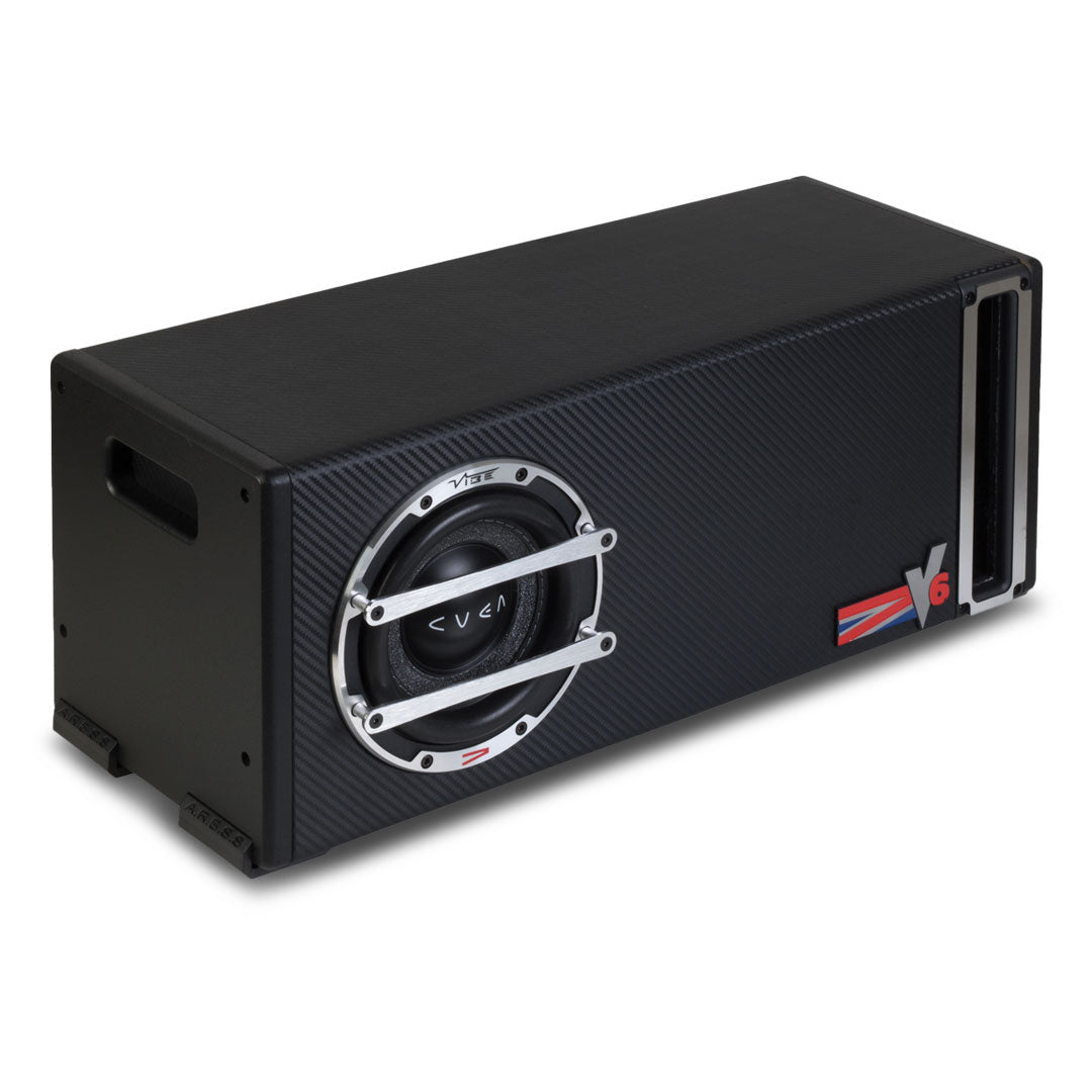 Hertz DPOWER1 Class-D 600W 1-Channel Monoblock Amplifier with Vibe CVENV6L-V4 300W 6" Compact Passive Bass Subwoofer Enclosure Package