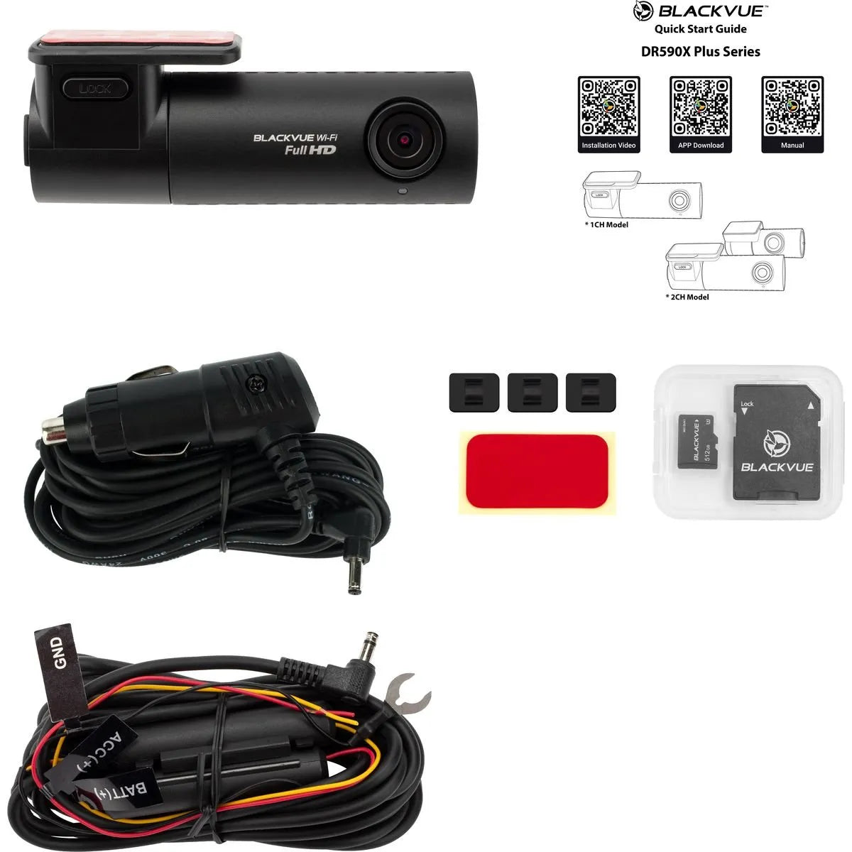 BlackVue DR590X-1CH-32-PL DR590X-1CH Plus 32GB Full HD 60FPS Single-Channel Dash Cam