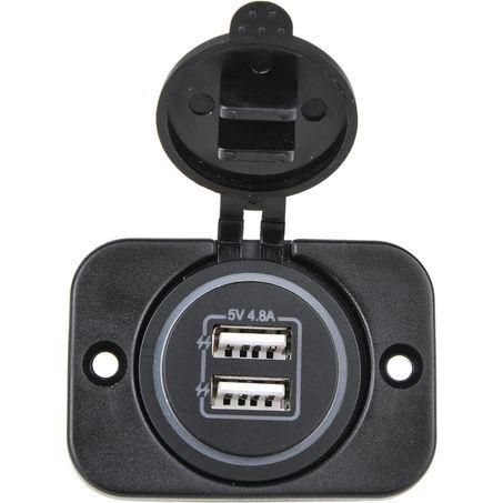DRIVETECH 4X4 DT-17102 Dual USB Charger Socket 12/24V – Fast 2.4A Per Port for Cars, 4WD & Trucks
