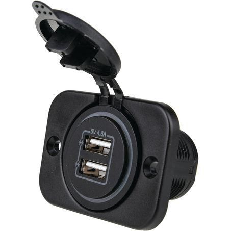 DRIVETECH 4X4 DT-17102 Dual USB Charger Socket 12/24V – Fast 2.4A Per Port for Cars, 4WD & Trucks