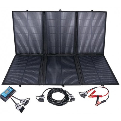 Drivetech 4x4 DT-SB200-1 200W Foldable Solar Blanket - Portable Solar Panel with PWM 10A Charge Controller, Anderson Connectors, and Complete Wiring Kit for 4WD Camping, Caravan, and Off-Grid Battery Charging