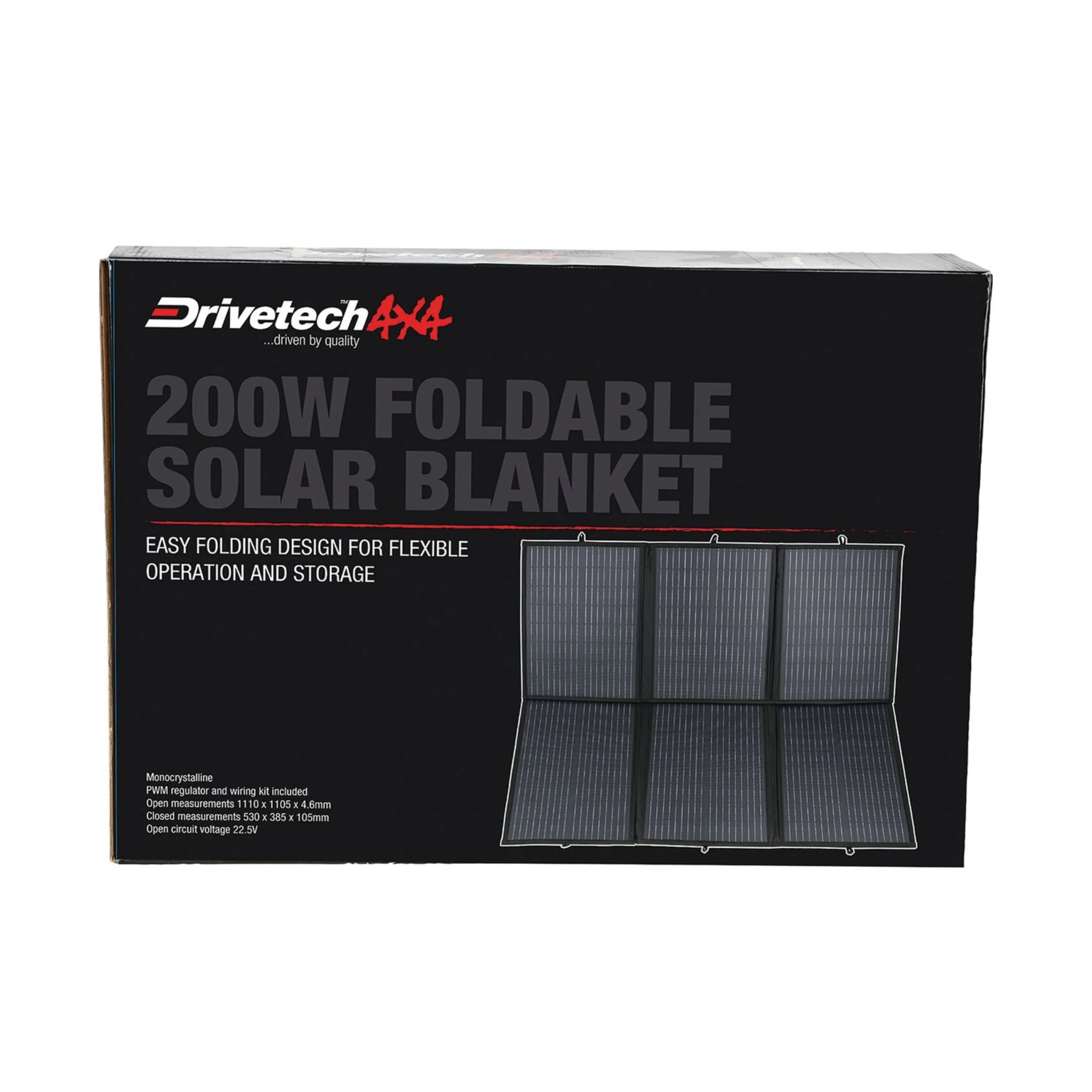 Drivetech4X4 DTSB200 200W Foldable Solar Blanket