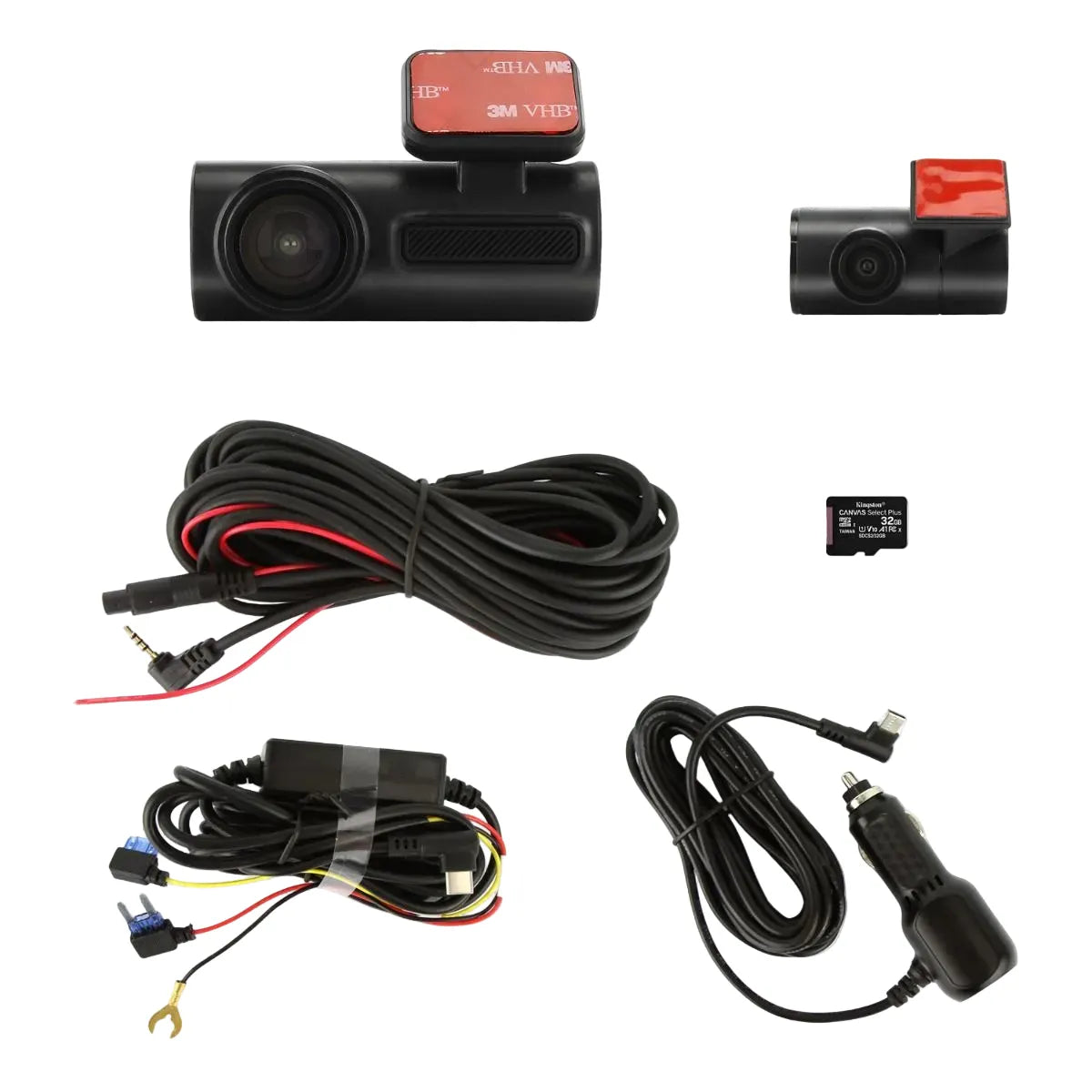 DNA DVR2CH-4K 2 Channel 4K Front & 1080P Rear Dash Camera Kit