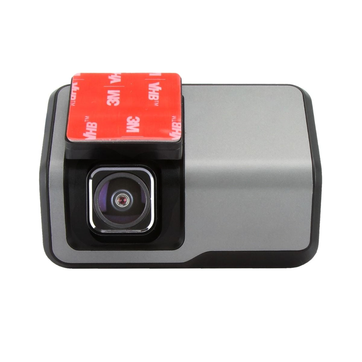 DNA DVR2CHS-4KM dash cam, silver casing, 3M adhesive, front view.
