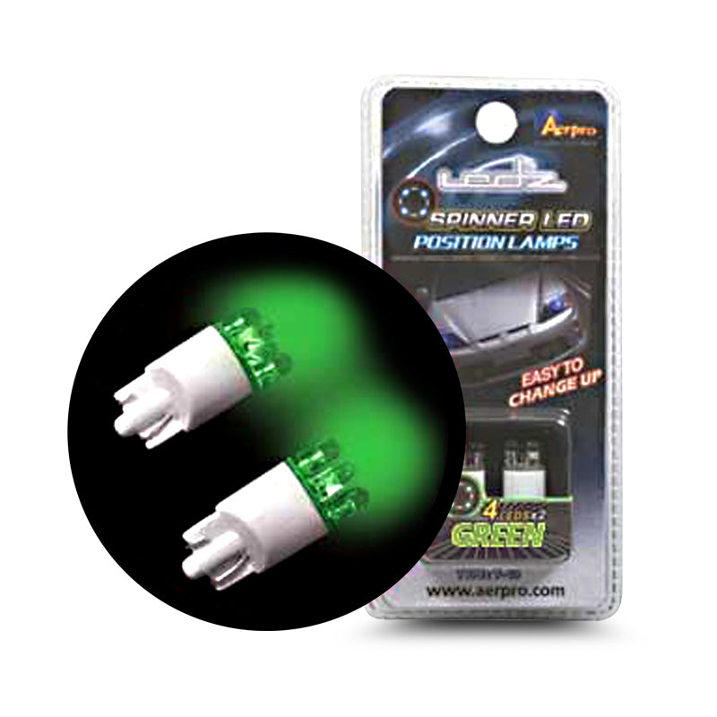 Aerpro ELL11G Green 4 LED Spinning Globes Pack of 2