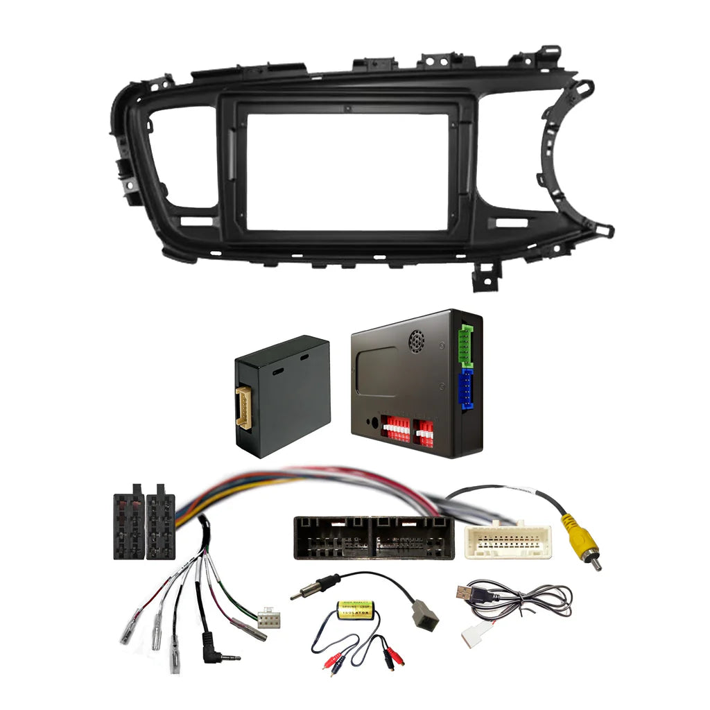 CAC F9KA7K2 9 Inch Fascia Kit Compatible with Kia Optima 2014-2015 Dash 2 Infinity Amplified Universal Trapezoid 9