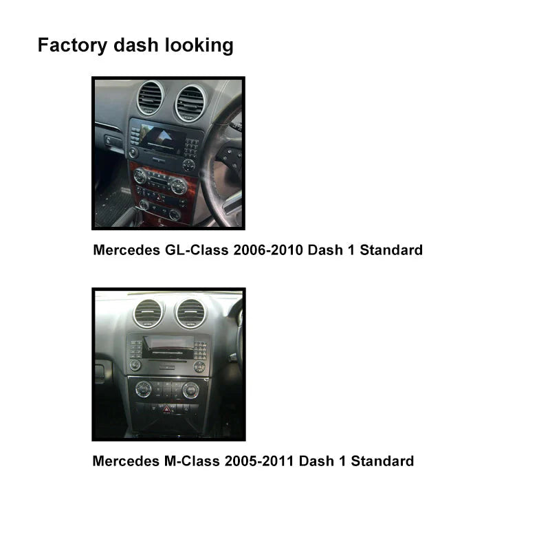 CAC F9MB7K1 9 Inch Fascia Kit Compatible with Mercedes ML GL 2005-2011 Dash 1 Universal Trapezoid 9