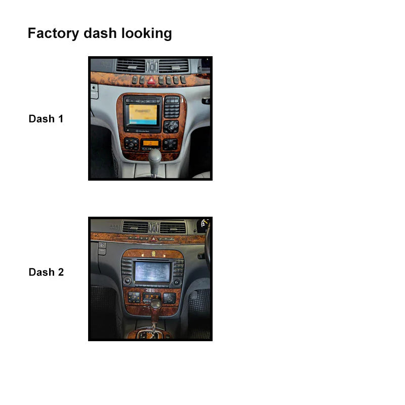 CAC F9MB9K1B 9 Inch Fascia Kit Compatible with Mercedes S-Class 1998-2005 W220 Black Universal Trapezoid 9