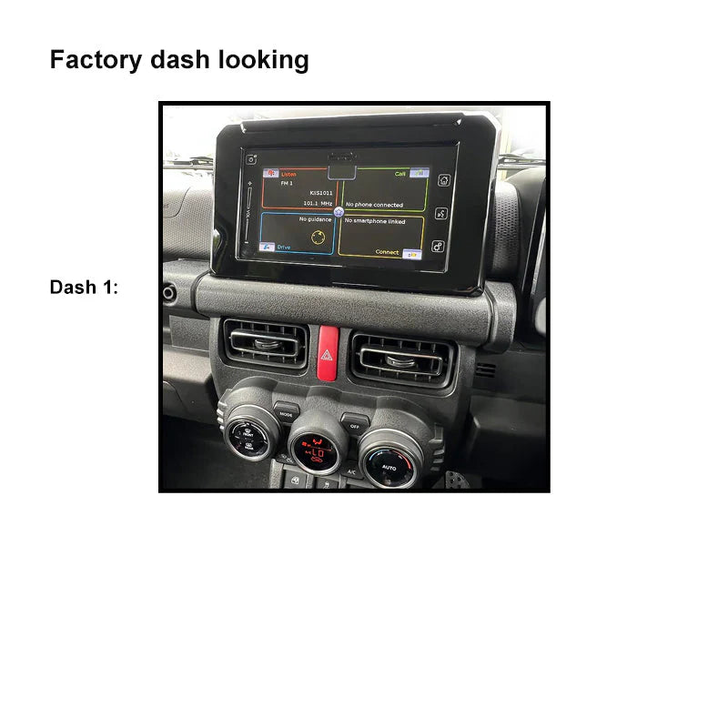 CAC F9SZ8K 9 Inch Fascia Kit Compatible with Suzuki Jimny 2018+ Universal Trapezoid 9" Stereo Dash Plate with Steering Wheel Control Harness - Black