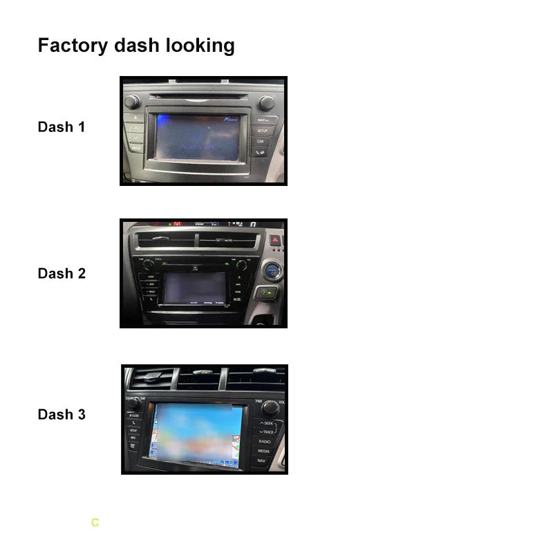 CAC F9TY63K1 - 9 Inch Fascia Kit with Harness for Toyota Prius V 2012-2019