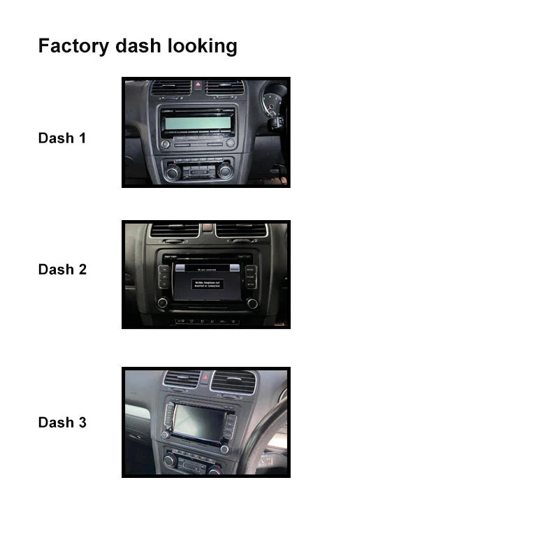 CAC F9VW4K1 9 Inch Fascia Kit Compatible with Volkswagen Golf 2009-2013 MK6 Universal Trapezoid 9" Stereo Dash Plate with Steering Wheel Control Harness - Black