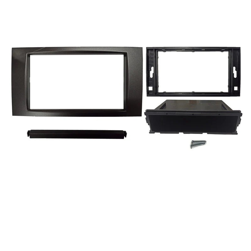 CAC FAFORDFOCUS20052008B7 (F7FD5B) Facia Kit Compatible with Ford Fiesta Focus Kuga Transit 2005-2013 Double Single DIN Fascia with Snap-in Pocket - Black
