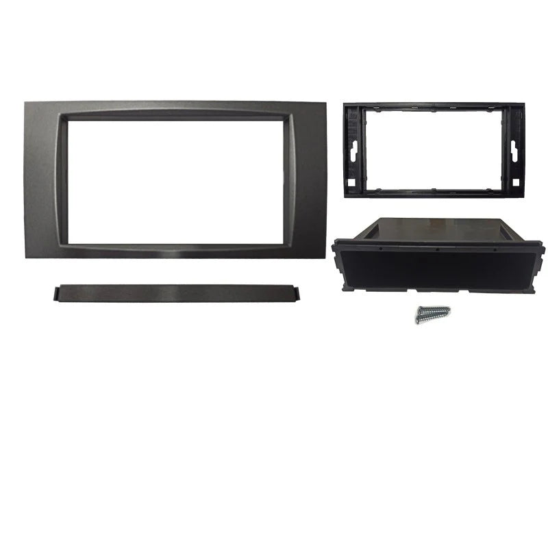 CAC FAFORDFOCUS20052008G7 (F7FD5G)  Facia Kit Compatible with Ford Fiesta Focus Kuga Transit 2005-2013 Double Single DIN Fascia with Snap-in Pocket - Grey