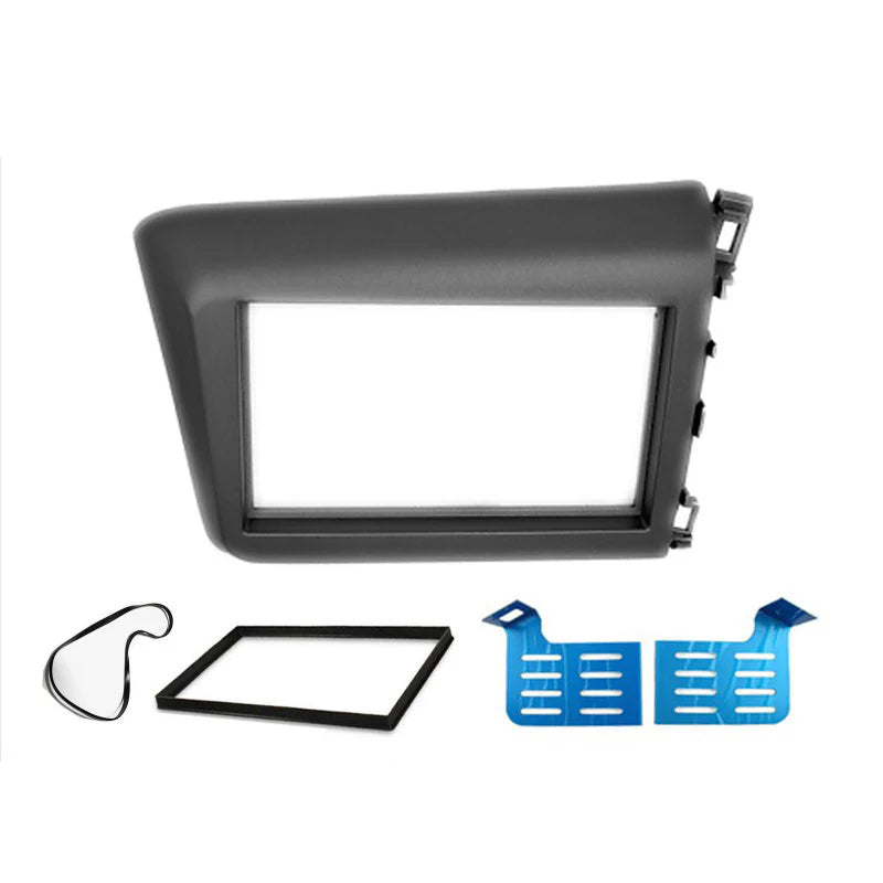 CAC FAHONDACIVICSEDAN201220157 (F7HD5) Facia Kit Compatible with Honda Civic Sedan 2012-2015 Double DIN Fascia Panel Dash Plate - Grey