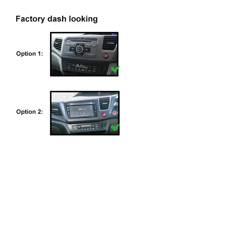 CAC FAHONDACIVICSEDAN201220157 (F7HD5) Facia Kit Compatible with Honda Civic Sedan 2012-2015 Double DIN Fascia Panel Dash Plate - Grey