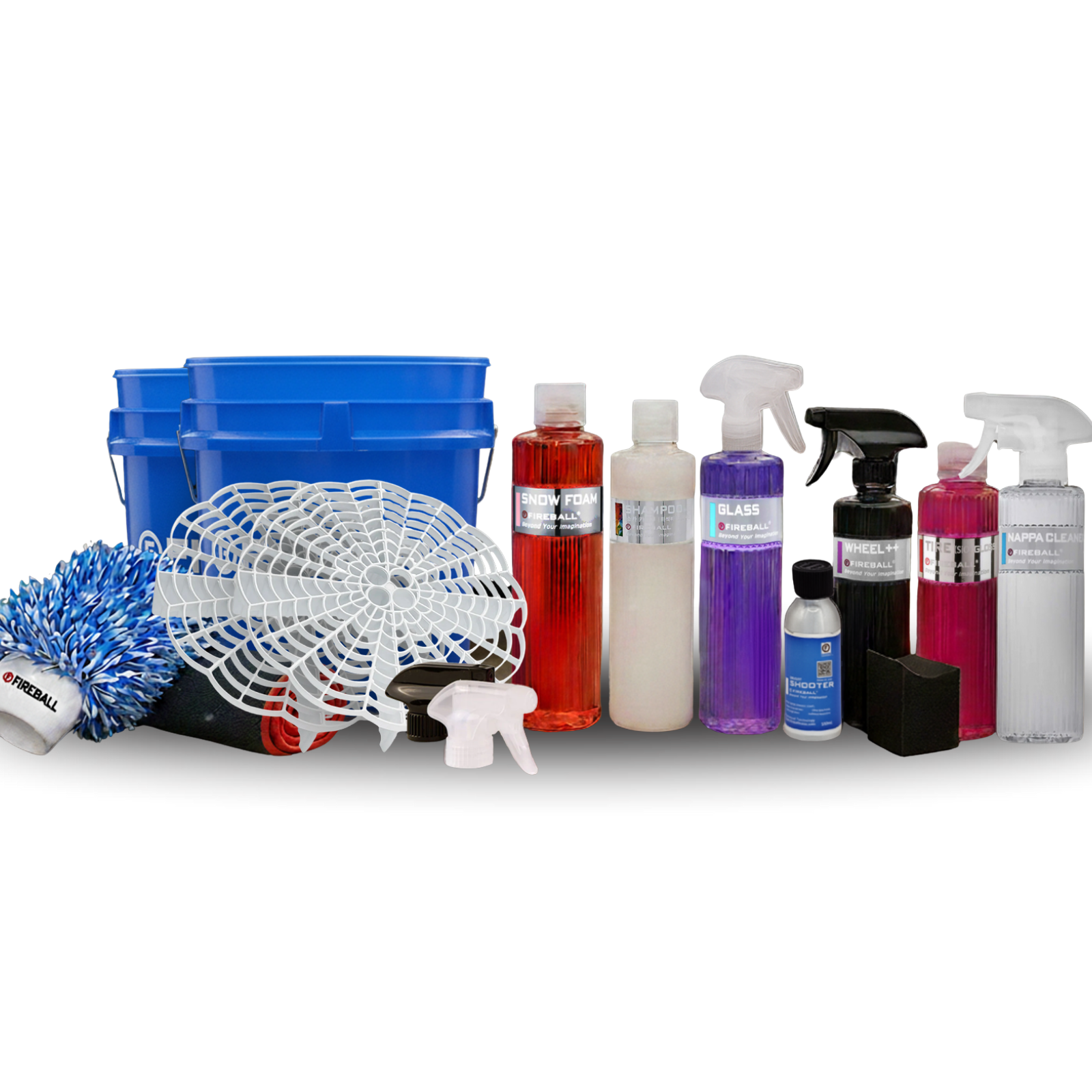 Fireball FB-EK-MT-BL Elite Kit - Wash Mitt (Clear - Blue Bucket)