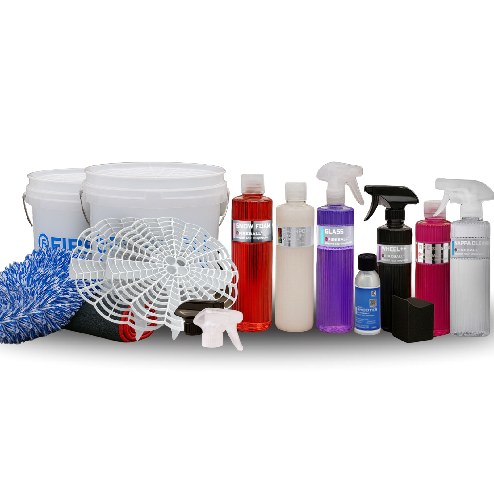 Fireball Elite Kit – 14-Piece System & Wash Pad (Clear White Buckets ...