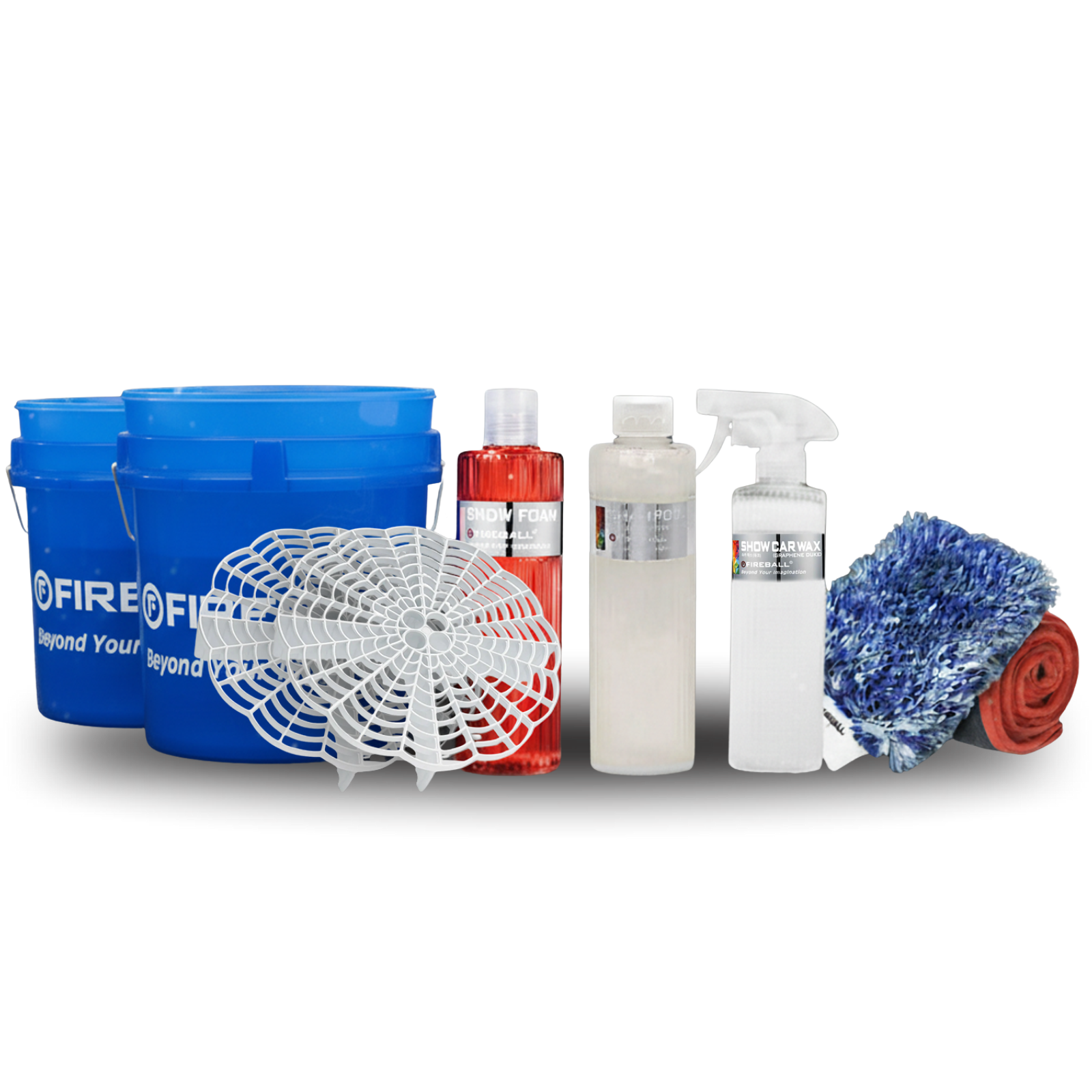 Fireball FB-PK-MT-DUK-CB Premium Kit - Wash Mitt | Duke 500ml | Clear-Blue Bucket