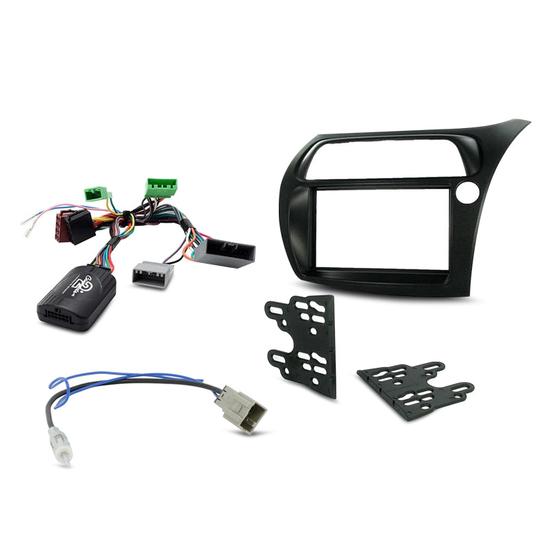 Aerpro FP8030K Double DIN Textured Black Install Kit Suit Honda Civic Hatchback 2006 - 2011
