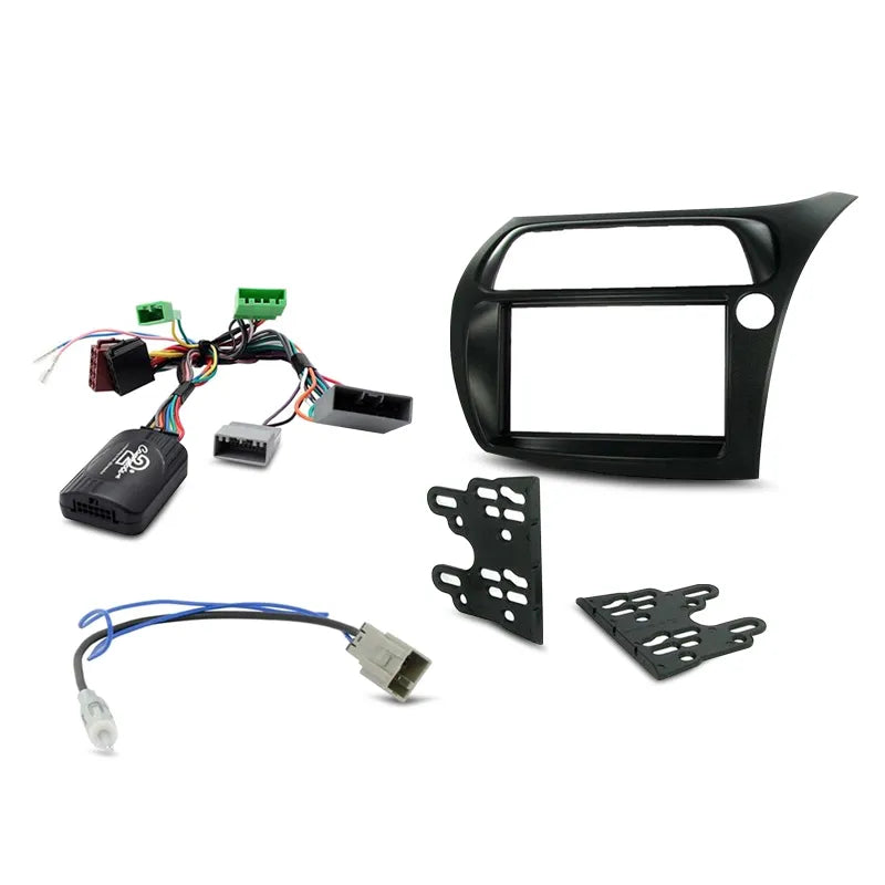 Aerpro FP8030K Double DIN Textured Black Install Kit Suit Honda Civic Hatchback 2006 - 2011