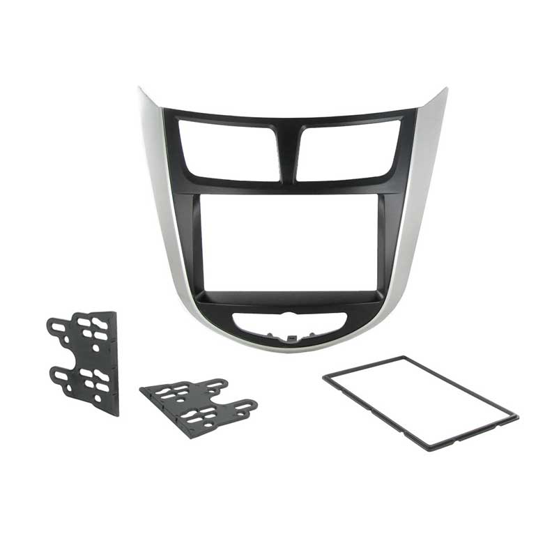 Aerpro FP8074 Black/Silver Double DIN Facia Kit Suit Hyundai Accent 2011-ON