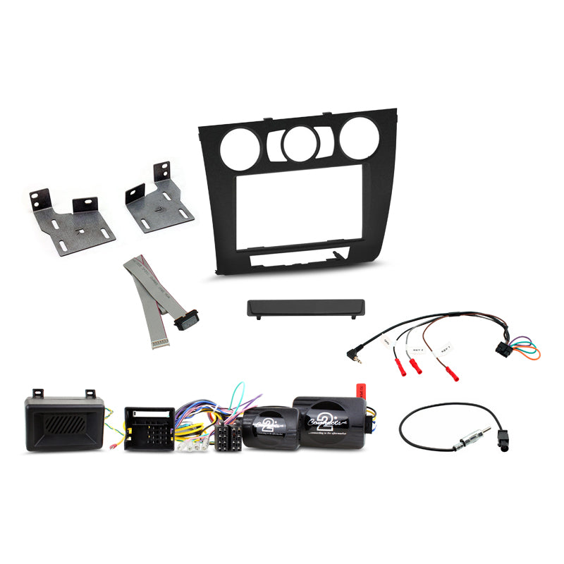 Aerpro FP8228KM Double DIN Black Install Kit Suit BMW 1 Series 2004 - 2011 (With Manual Climate Control)