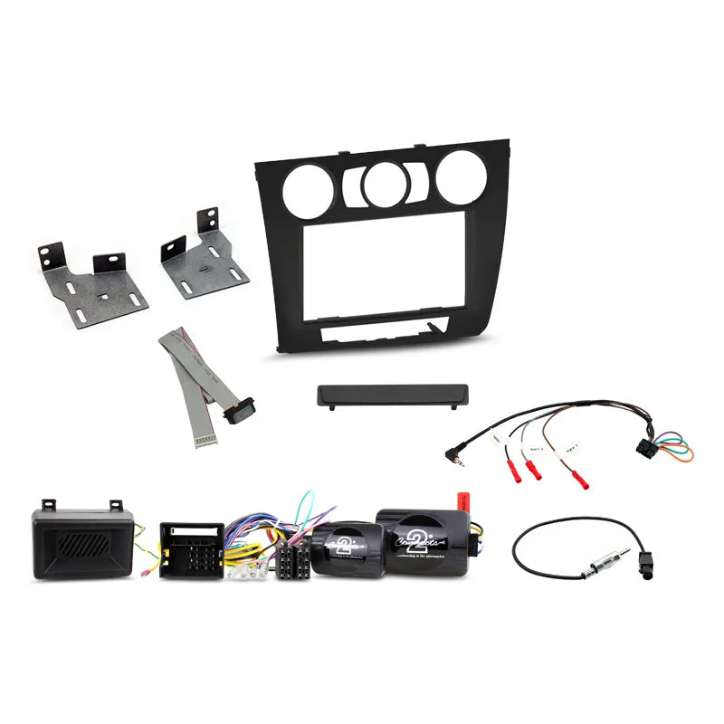 Aerpro FP8228KM Double DIN Black Install Kit Suit BMW 1 Series 2004 - 2011 (With Manual Climate Control)