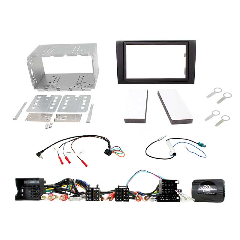 Aerpro FP9202K Double DIN Black Install Kit Suit Audi A4 2001 - 2008