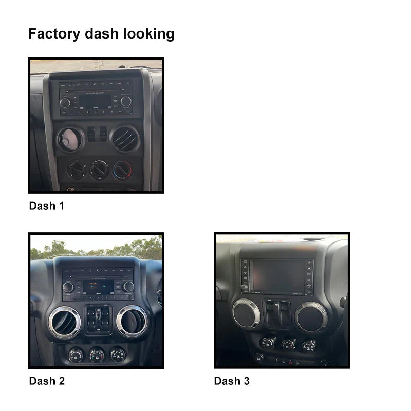 CAC FXJP8K 9 Inch Fascia Kit Compatible with Jeep Wrangler Cherokee Commander Chrysler Dodge Universal Trapezoid 9" or 10" Stereo Dash Plate with Steering Wheel Control Harness and Amplifier Compatibility - Black