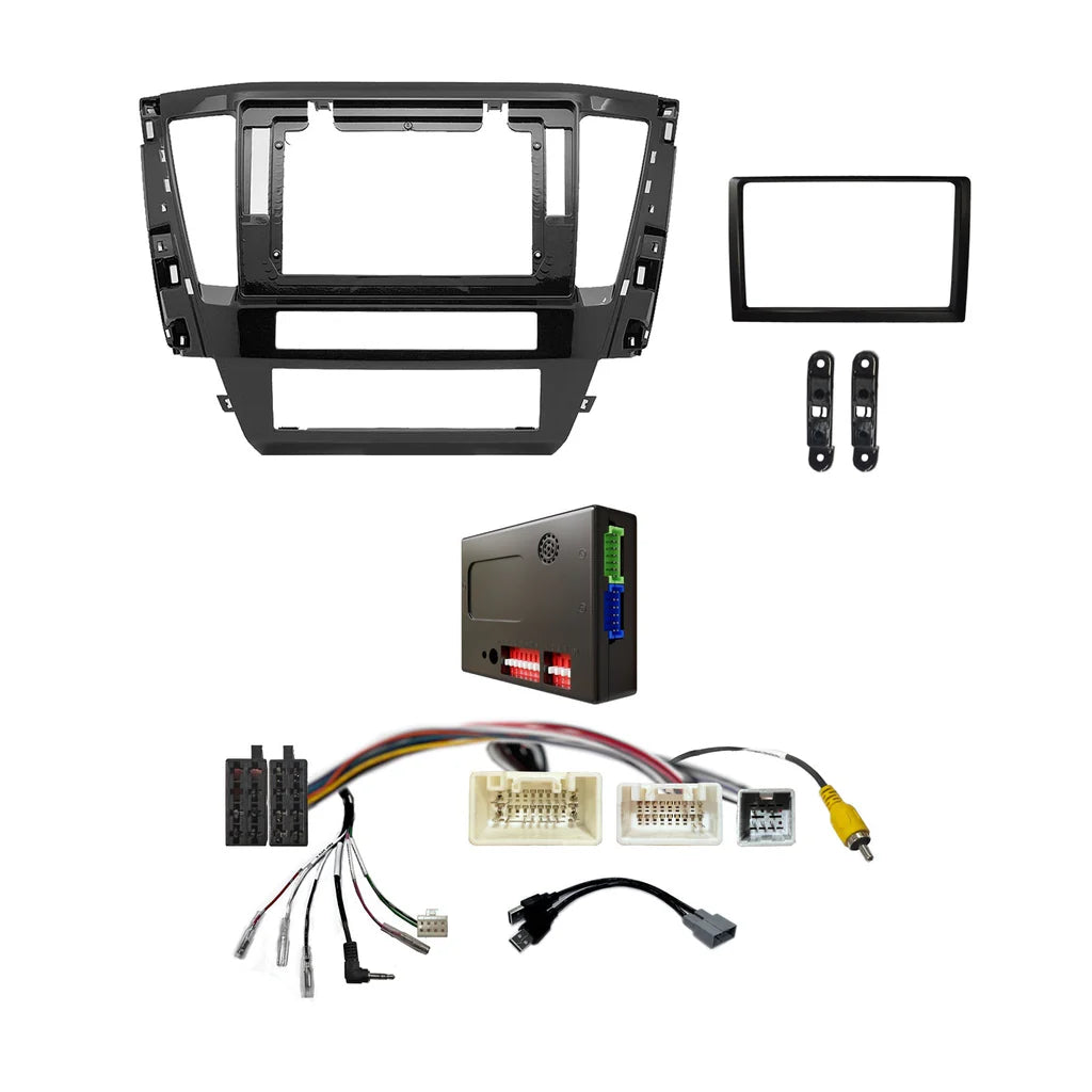 CAC FXMT24K2 - 9 Inch Fascia Kit with Harness for Mitsubishi Pajero Sport 2020+ Dash 1 Rockford Fosgate Factory 360° Camera
